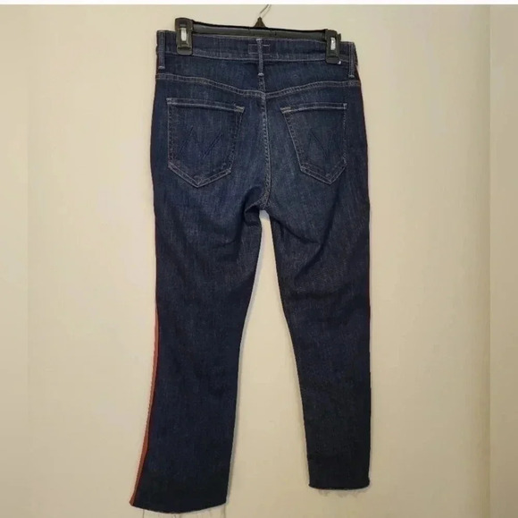 Mother The Insider Crop Step Fray in Speed Racer Raw Hem Flare Jeans(28) - Picture 6 of 16